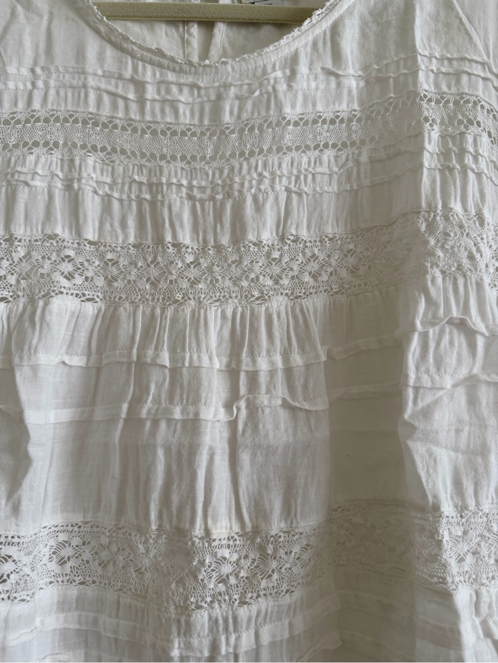 Sundance White Crochet-Trim Short Sleeve Blouse - Picture 2 of 4